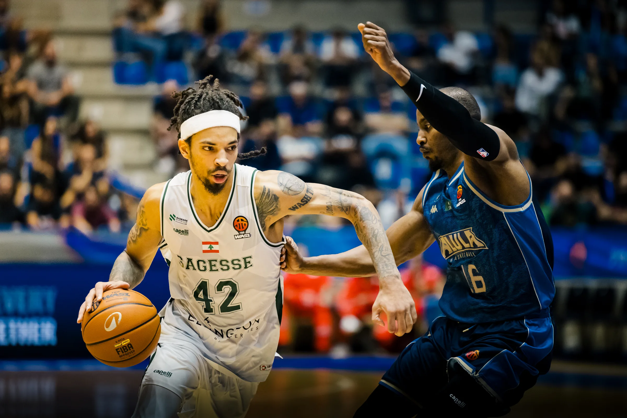 Sagesse #42 drives on AlUla #6, FIBA WASL Final 8 in Lebanon